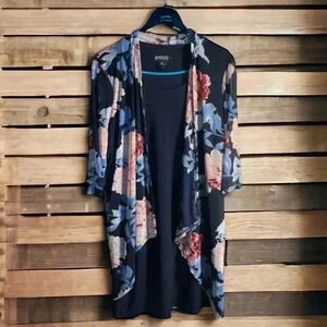 EnFocus Studio New W Tags Sz 6 Ladies Navy Floral Cocktail Dress W Lace Overlay